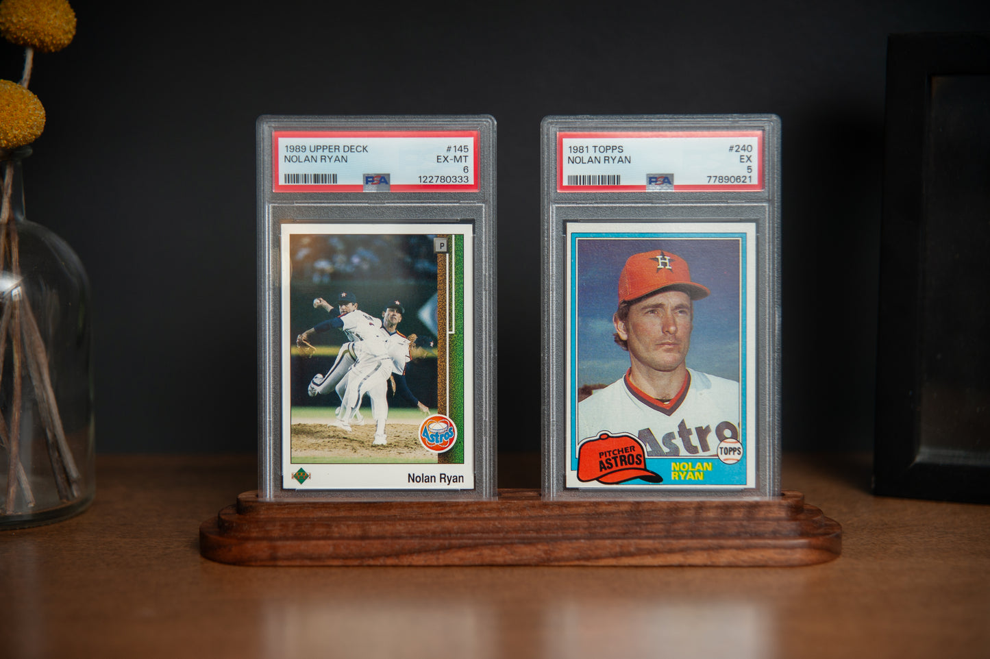 PSA Graded Card Display Stand - Walnut or Maple Solid Wood