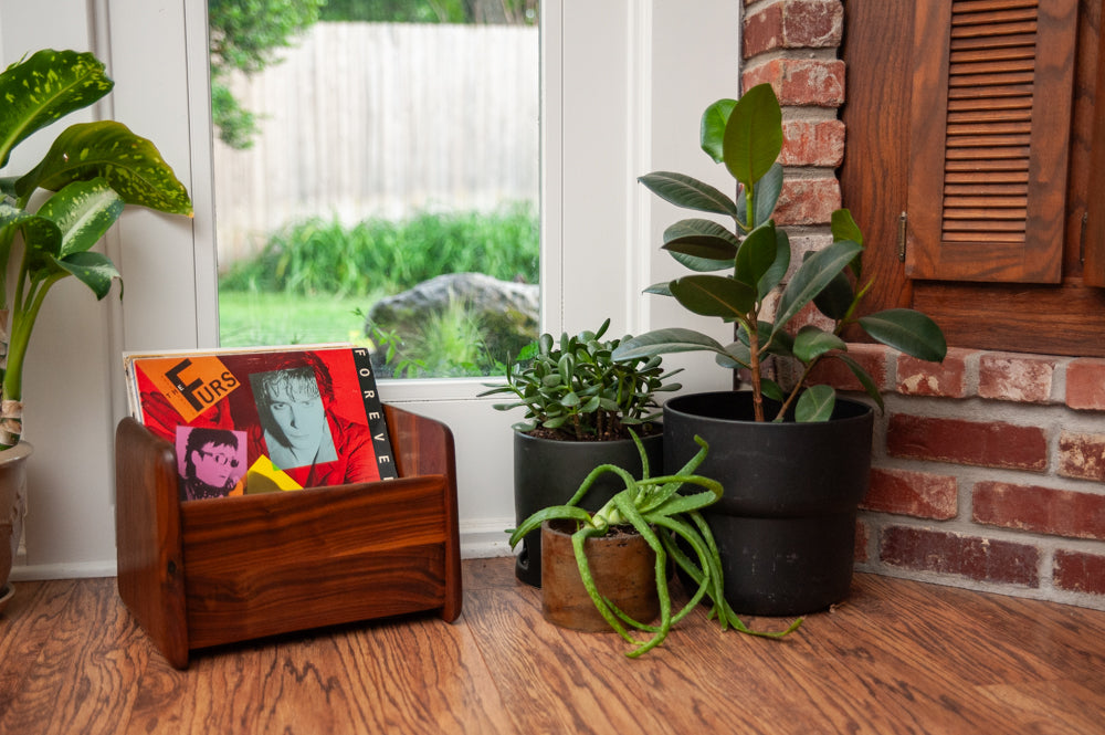 Walnut Record Storage Crate