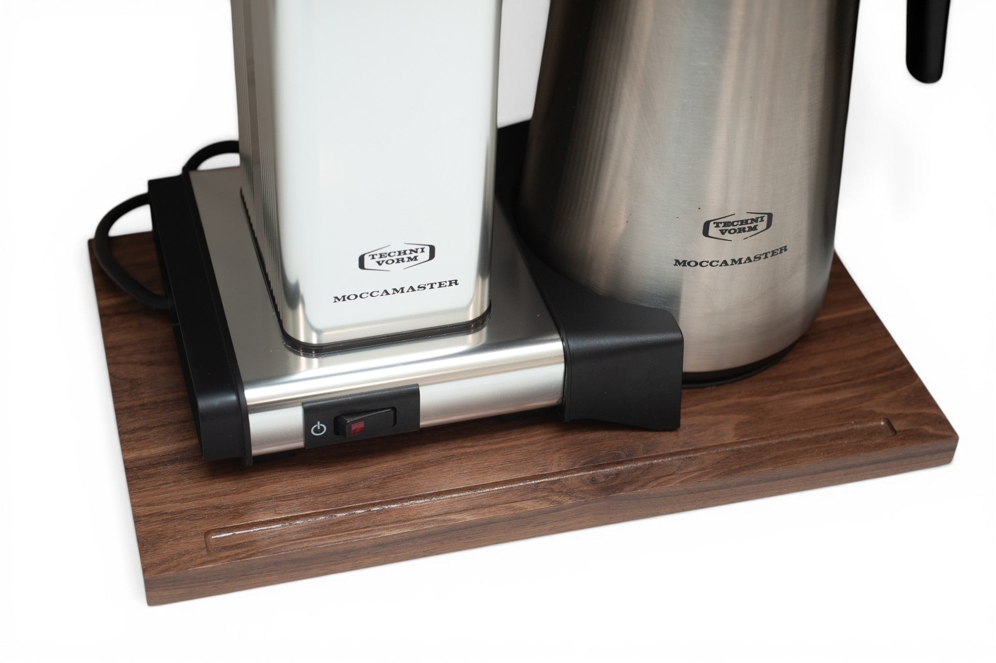 Solid Wood Rolling Coffee Maker Stand – Fits Moccamaster Brewers and others