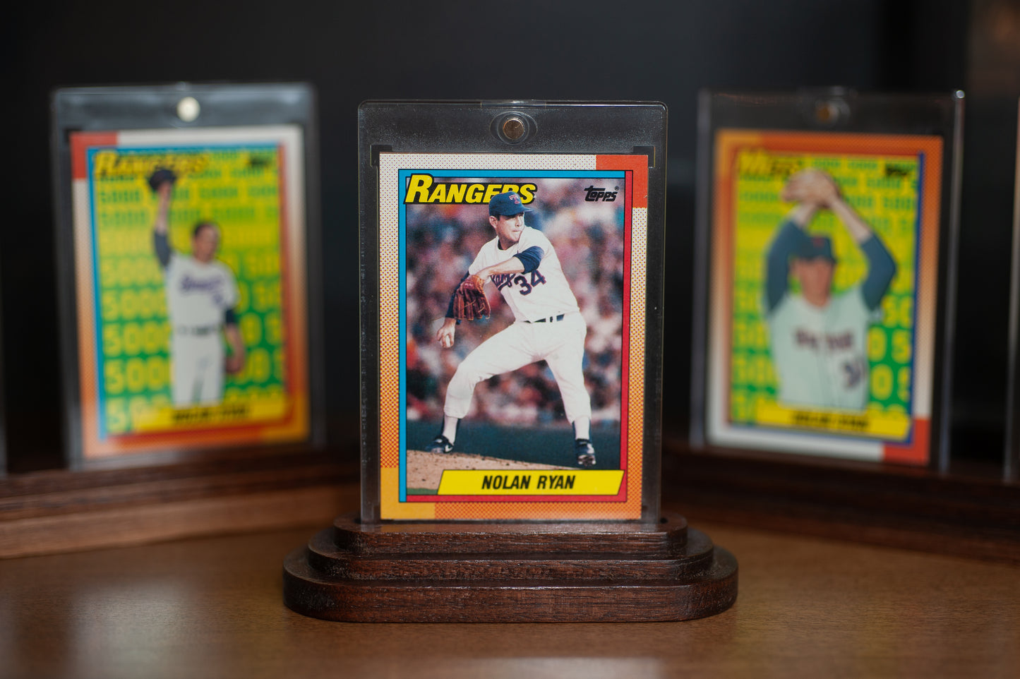 Trading Card Display Stand –  Walnut or Maple Solid Wood – Fits 35pt One Touch Cases