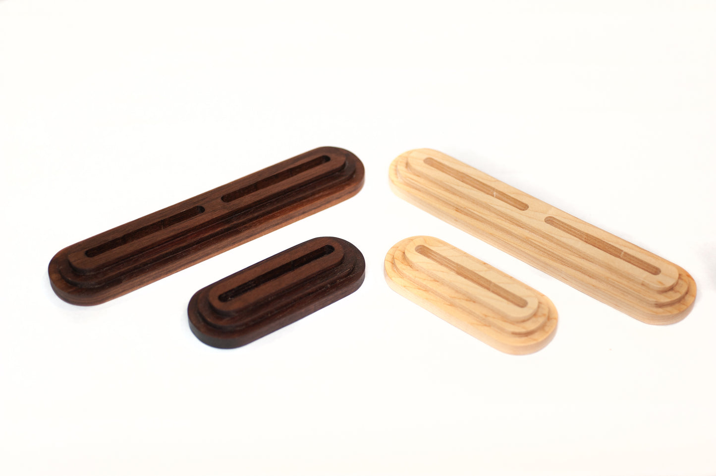 Trading Card Display Stand –  Walnut or Maple Solid Wood – Fits 35pt One Touch Cases