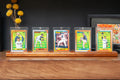 Trading Card Display Stand –  Solid Mahogany for 35pt One touch, and Top Loaders