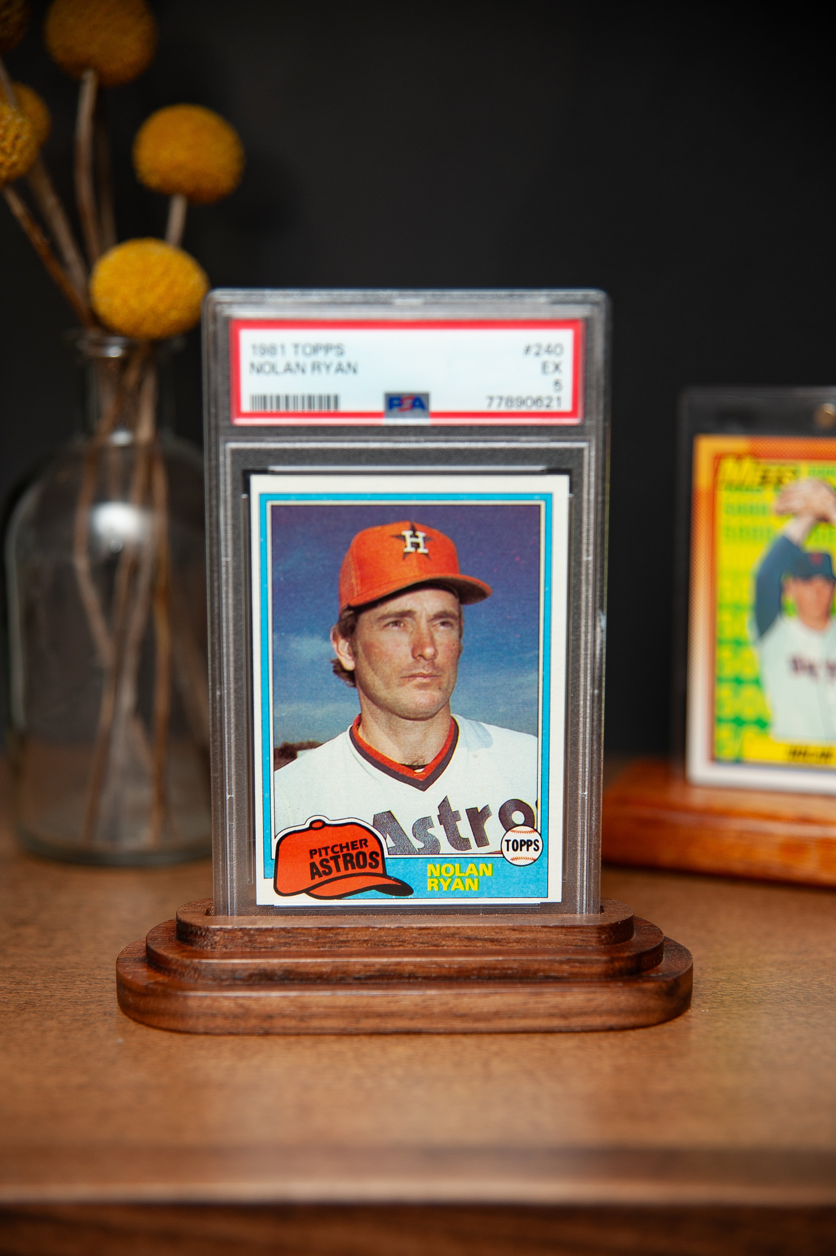 PSA Graded Card Display Stand - Walnut or Maple Solid Wood