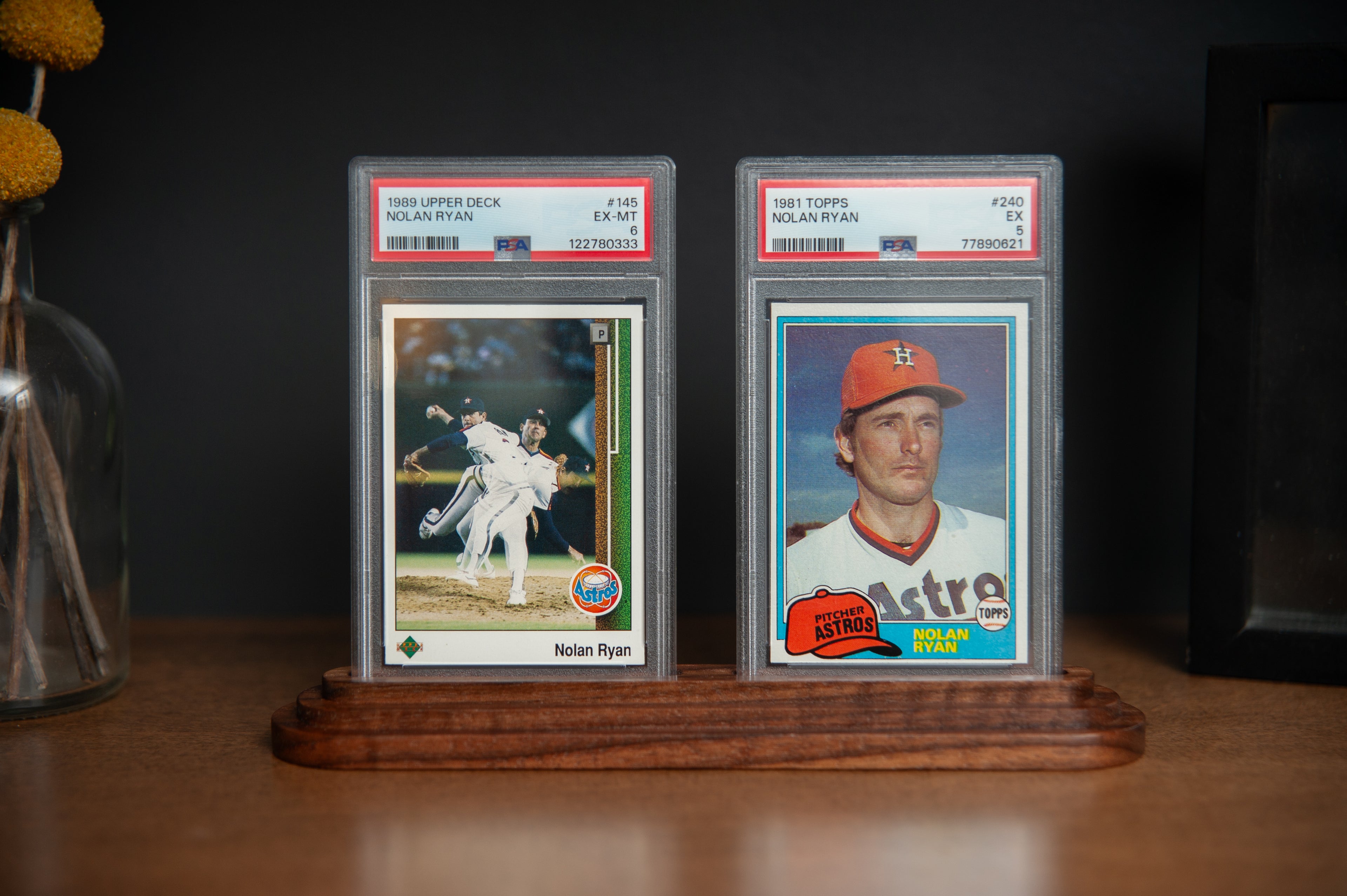 PSA Graded Card Display Stand - Walnut or Maple Solid Wood