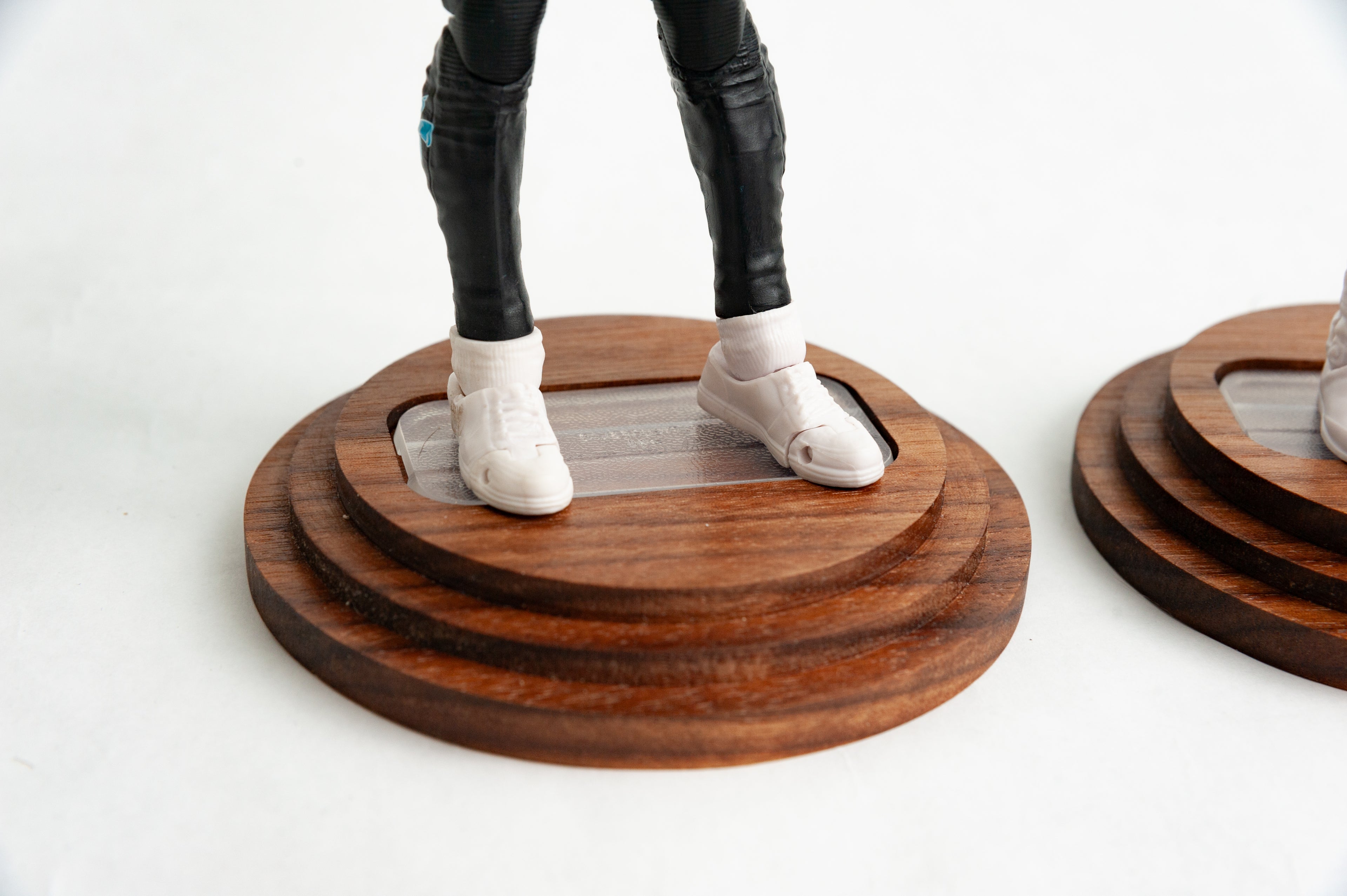 Solid wood Action Figure Display Stand for 6inch figures with Peg Base