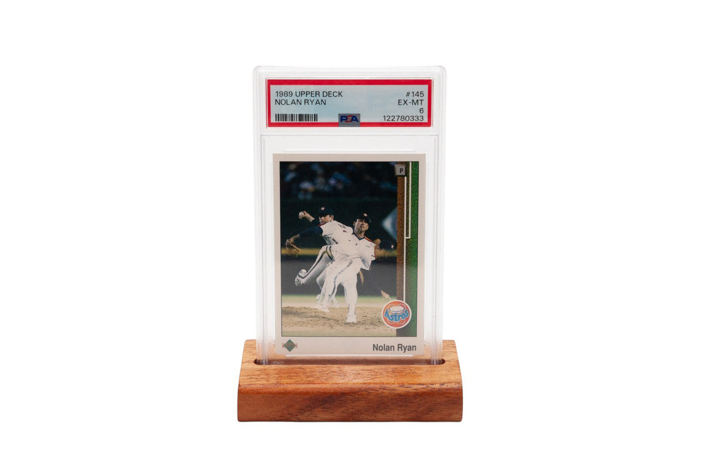 PSA Graded Card Display Stand - Solid Mahogany Wood