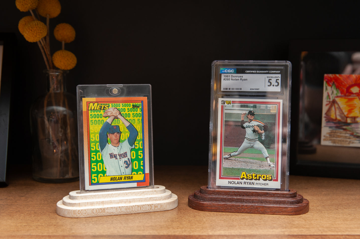 CGC Graded Card Display Stand - Solid Wood - Also works with 35pt One Touch Cases