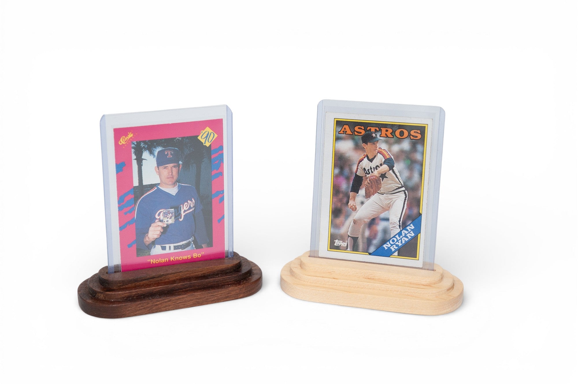 Top Loader Trading Card Display Stand –  Walnut or Maple Solid Wood
