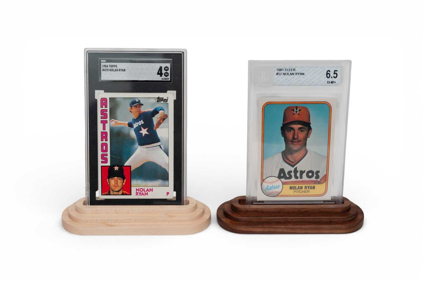 SGC, Beckett Graded Card Display Stand - Solid Wood - Also works with 35pt Sleeved One Touch Cases
