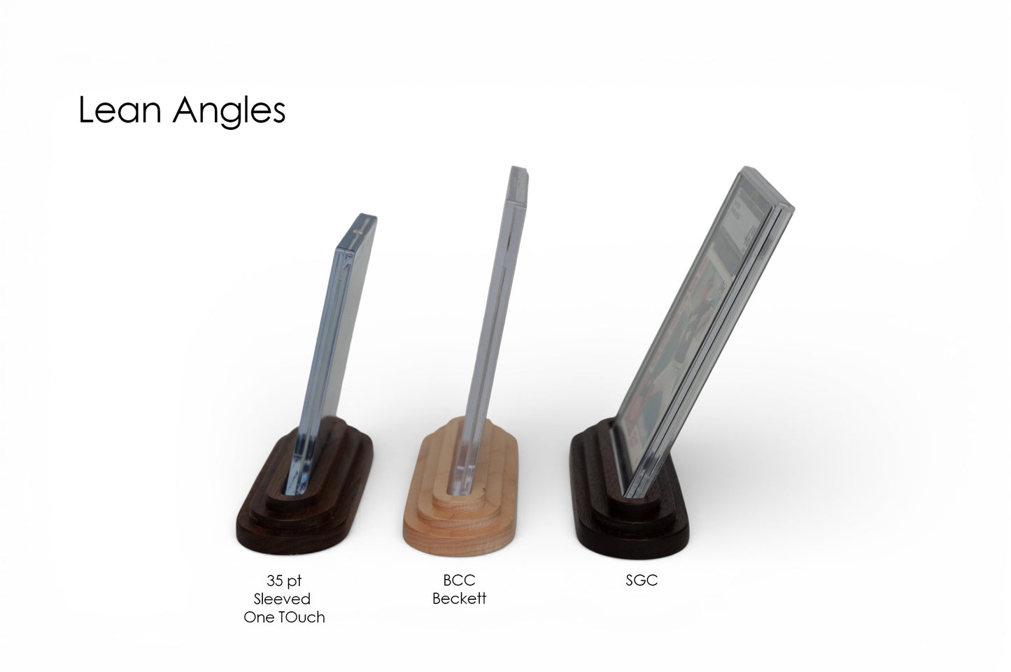 SGC, Beckett Graded Card Display Stand - Solid Wood - Also works with 35pt Sleeved One Touch Cases