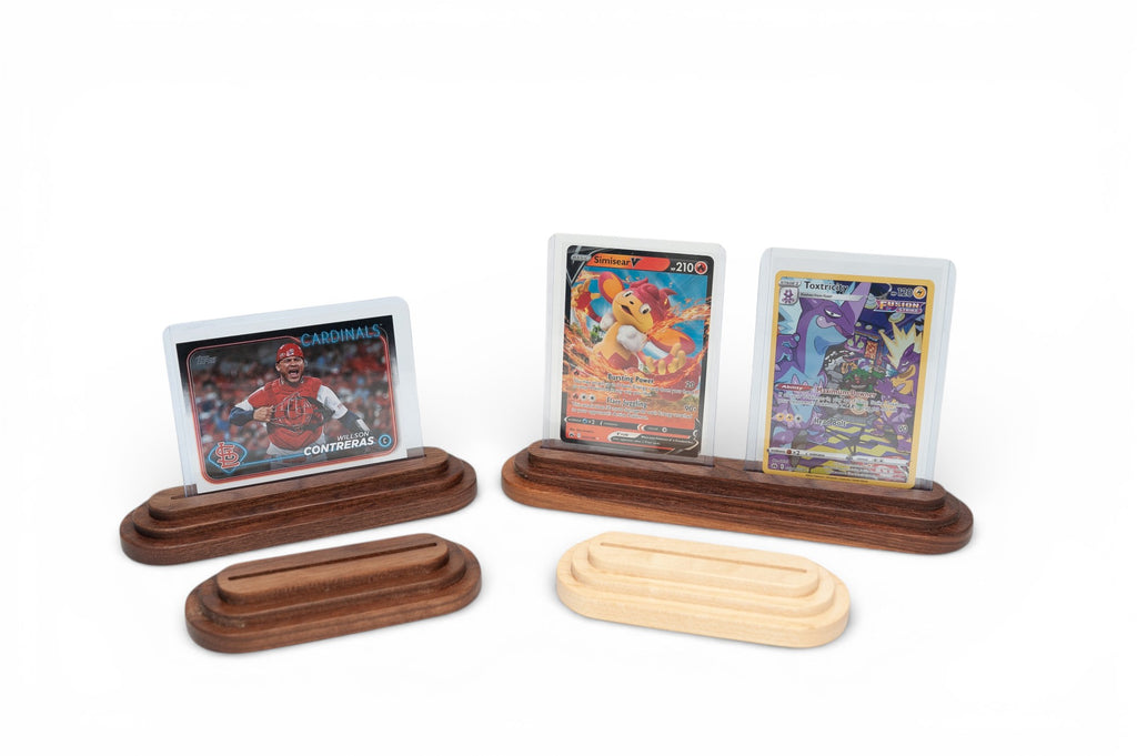 Top Loader Trading Card Display Stand –  Walnut or Maple Solid Wood