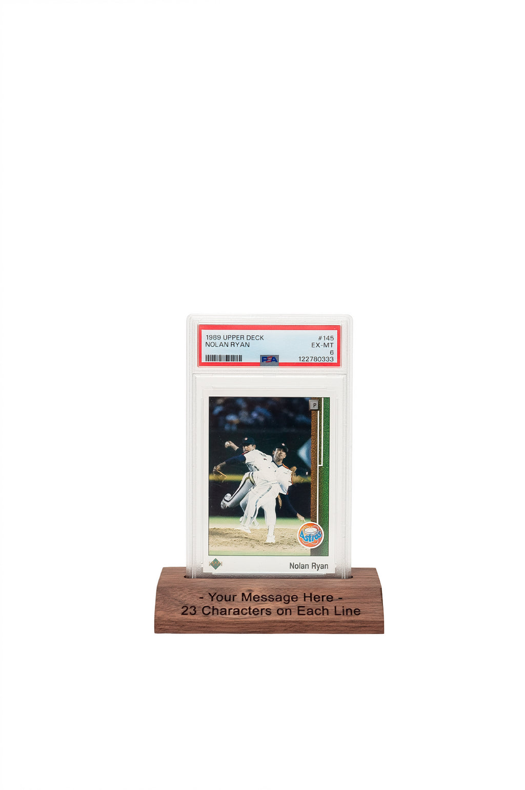 Personalized Trading Card Display Solid Wood – Custom Engraved for Graded and Ungraded Cards