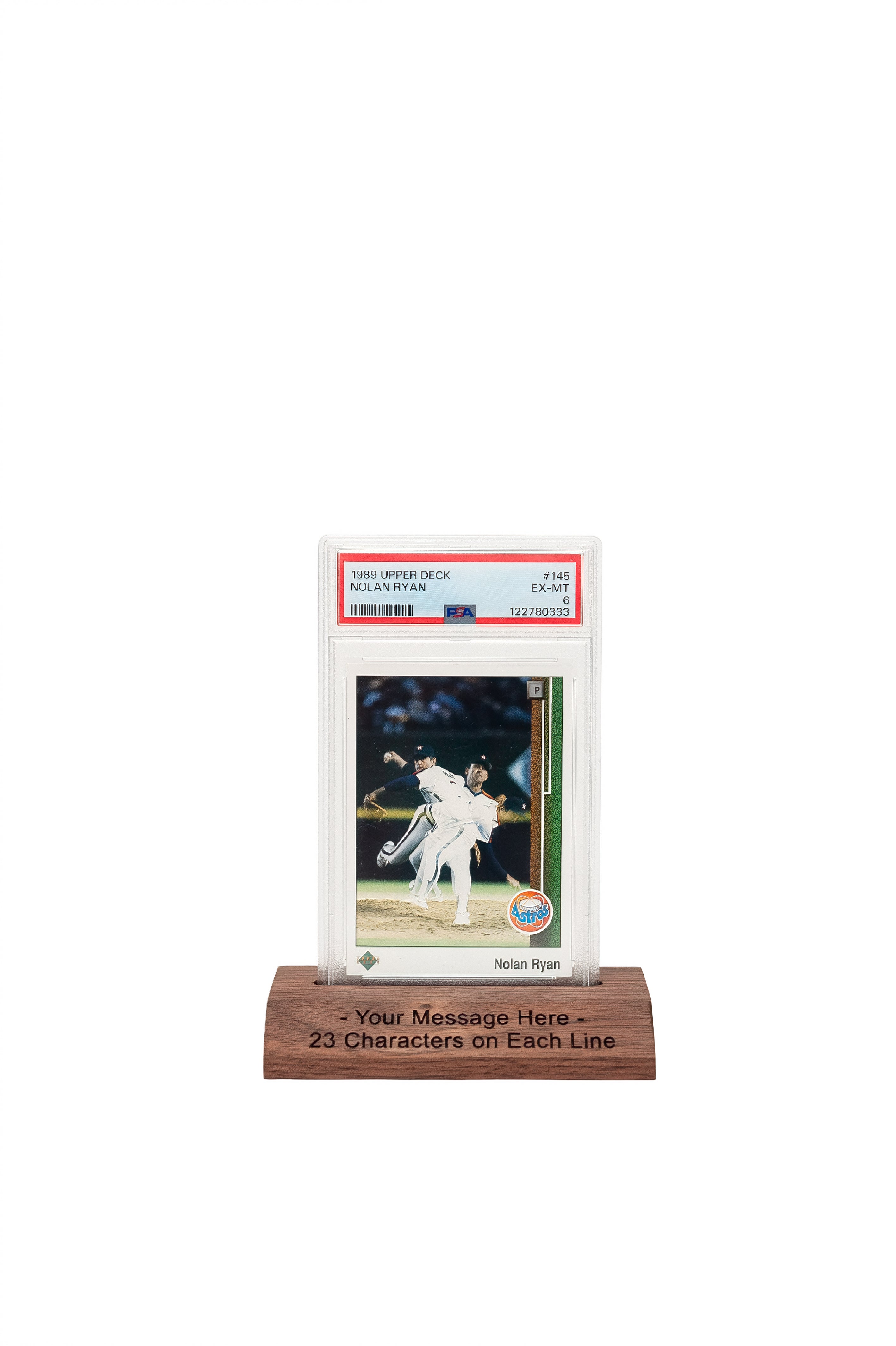 Personalized Trading Card Display Solid Wood – Custom Engraved for Graded and Ungraded Cards