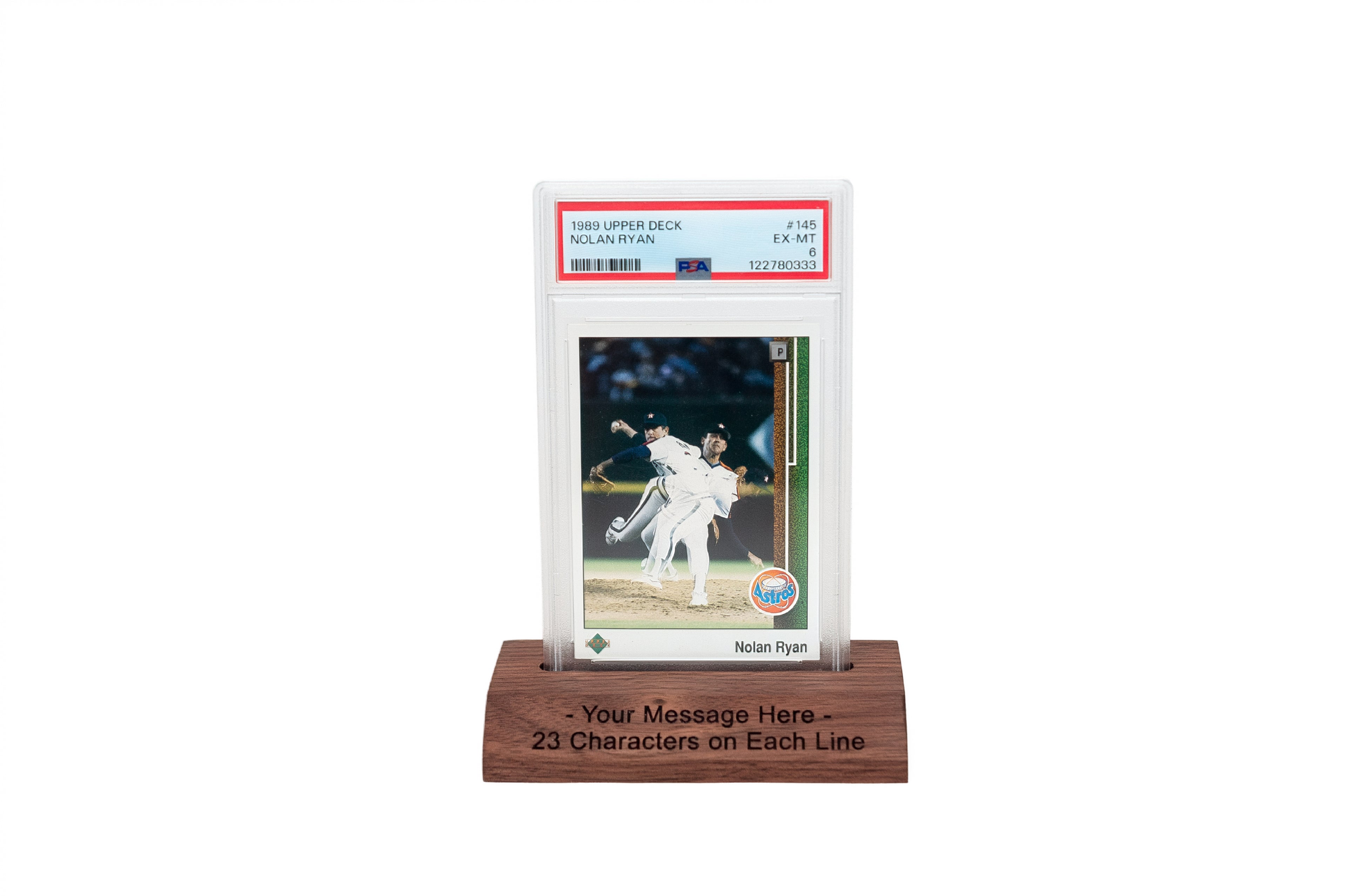 Personalized Trading Card Display Solid Wood – Custom Engraved for Graded and Ungraded Cards