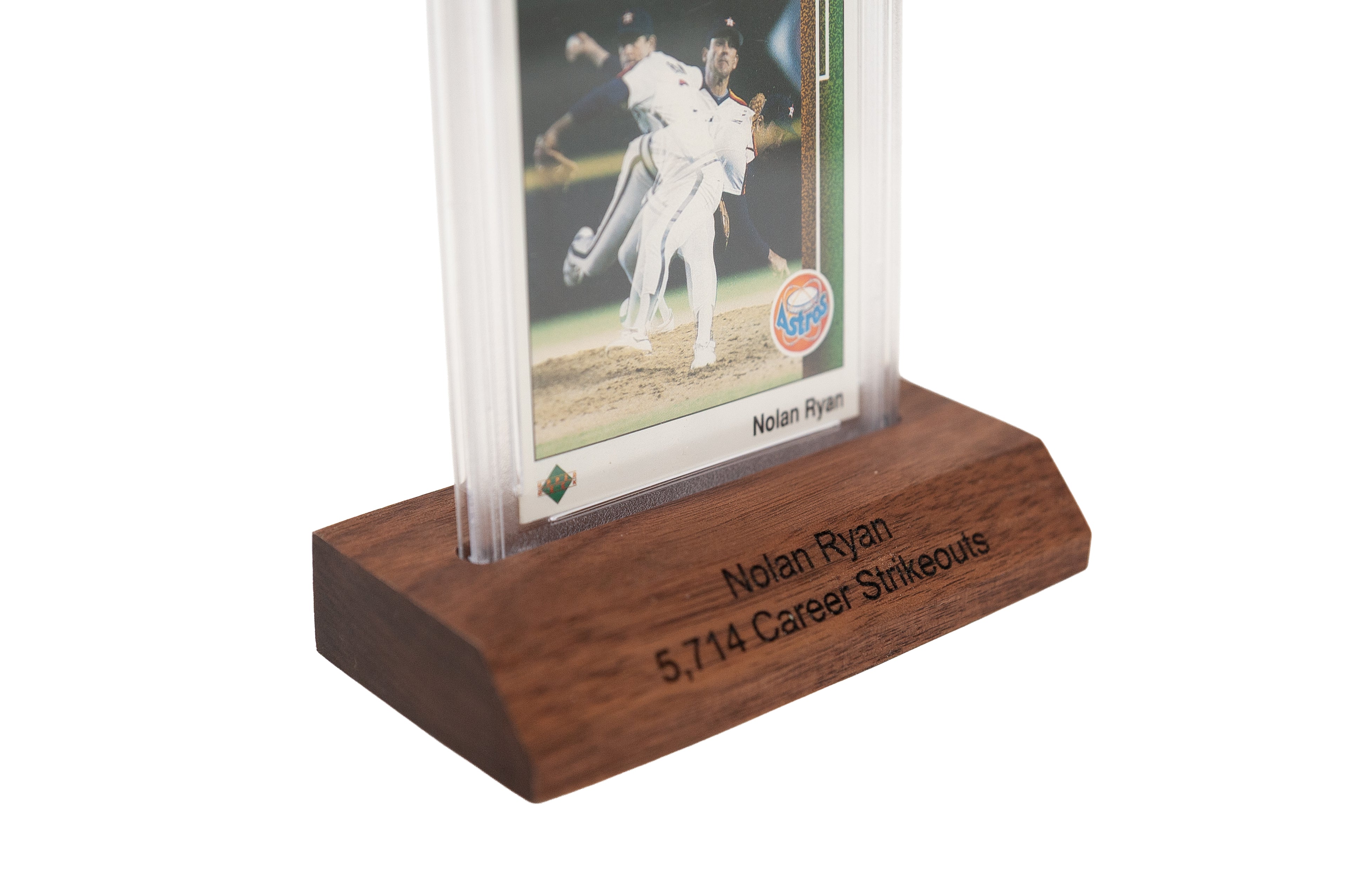 Personalized Trading Card Display Solid Wood – Custom Engraved for Graded and Ungraded Cards