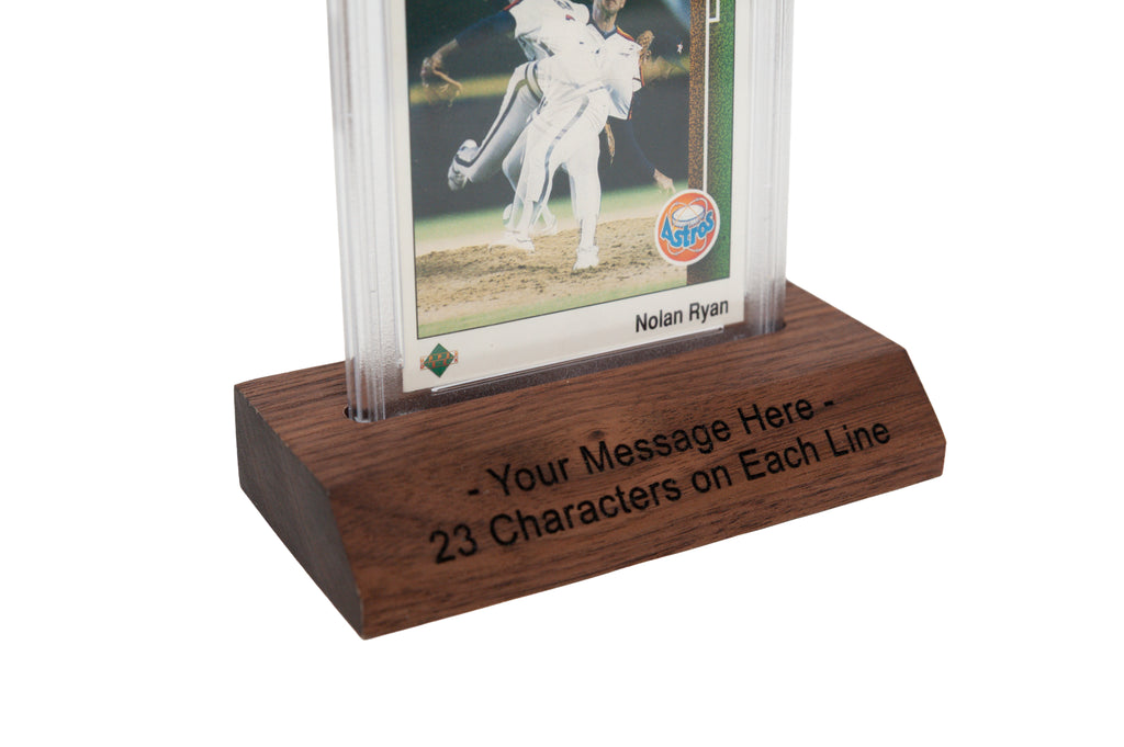 Personalized Trading Card Display Solid Wood – Custom Engraved for Graded and Ungraded Cards