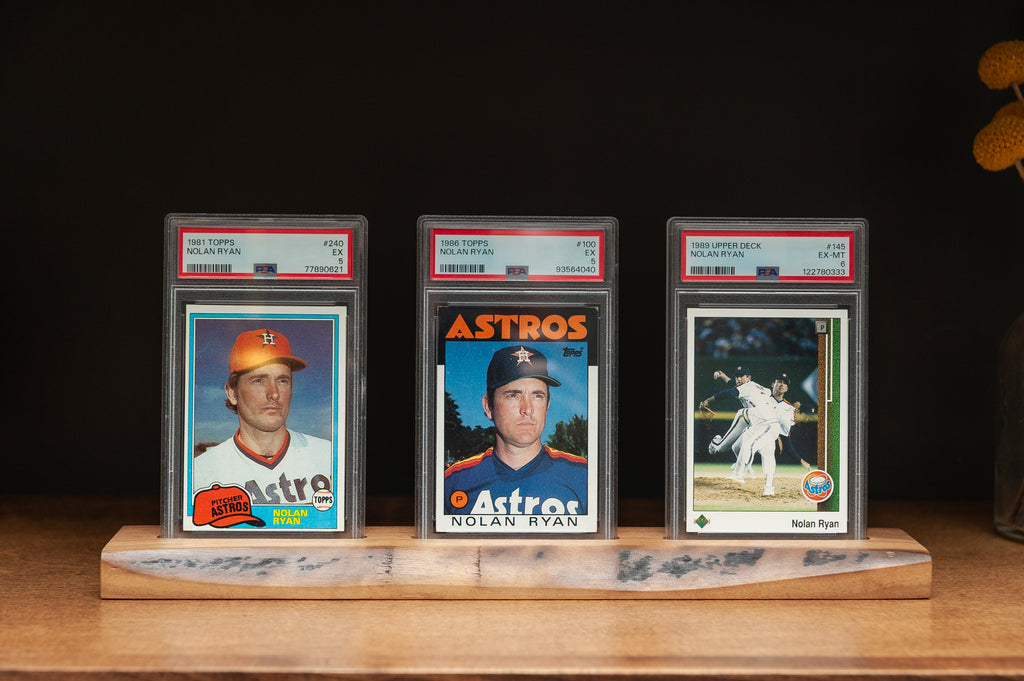 Live Edge PSA Graded Trading Card Display - Solid Walnut
