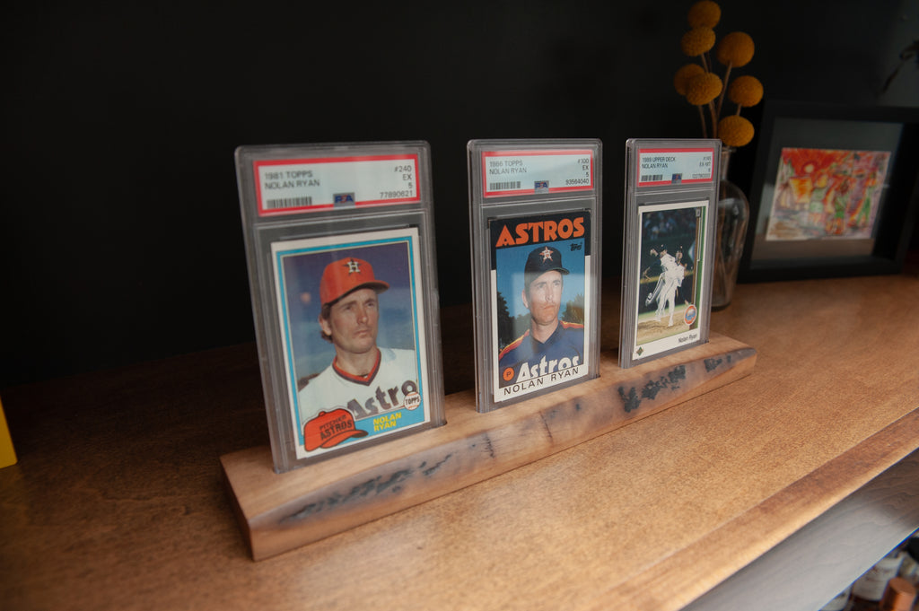 Live Edge PSA Graded Trading Card Display - Solid Walnut
