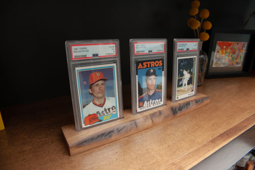 Live Edge PSA Graded Trading Card Display - Solid Walnut