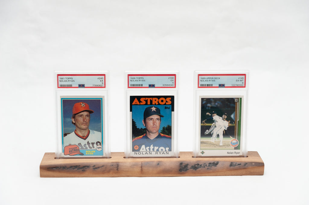 Live Edge PSA Graded Trading Card Display - Solid Walnut