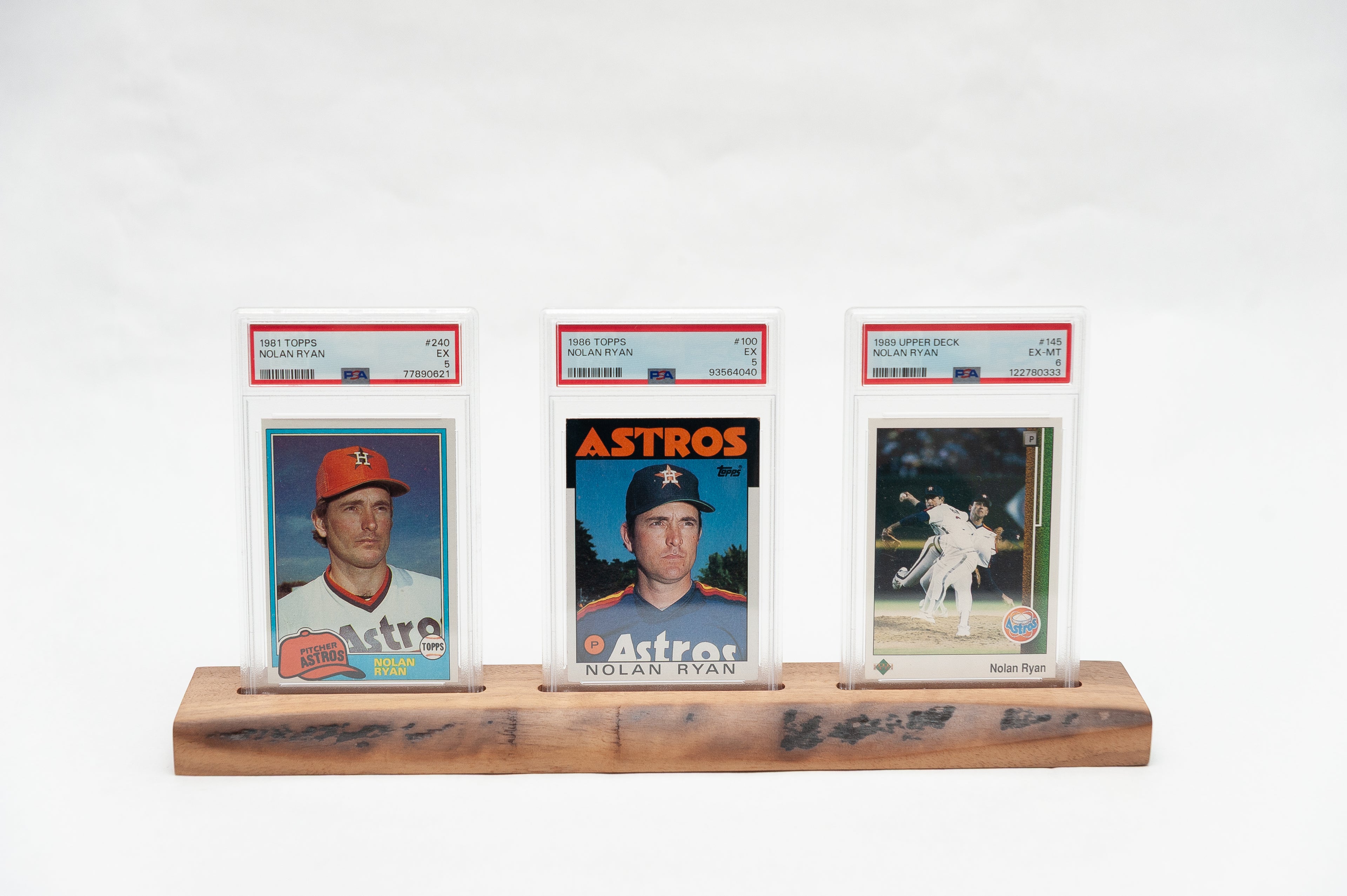 Live Edge PSA Graded Trading Card Display - Solid Walnut