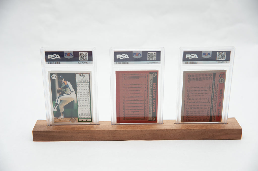 Live Edge PSA Graded Trading Card Display - Solid Walnut